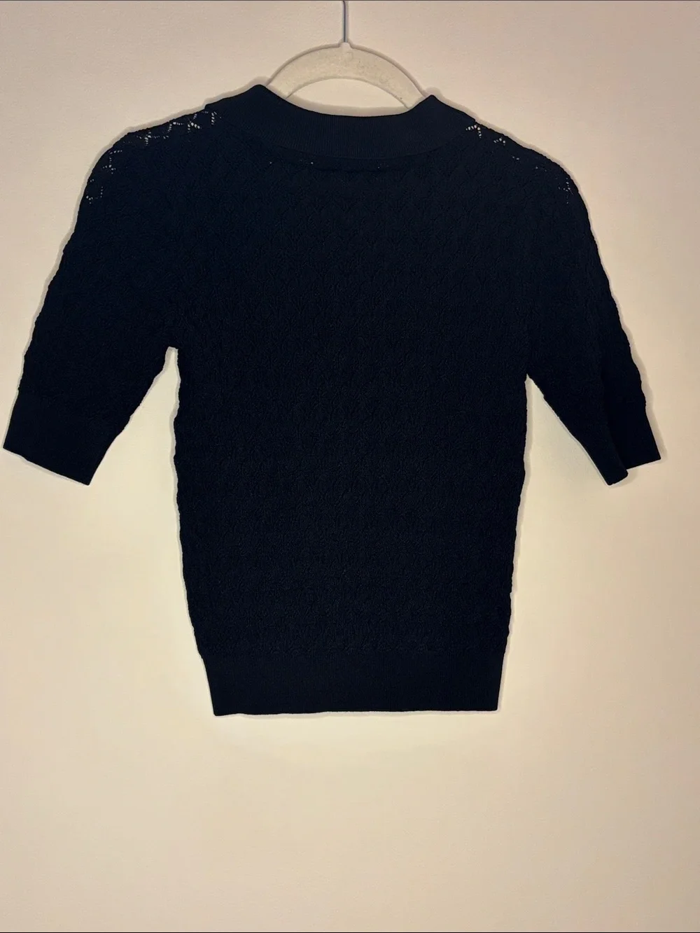 Sea New York Black Knit Polo Sweater